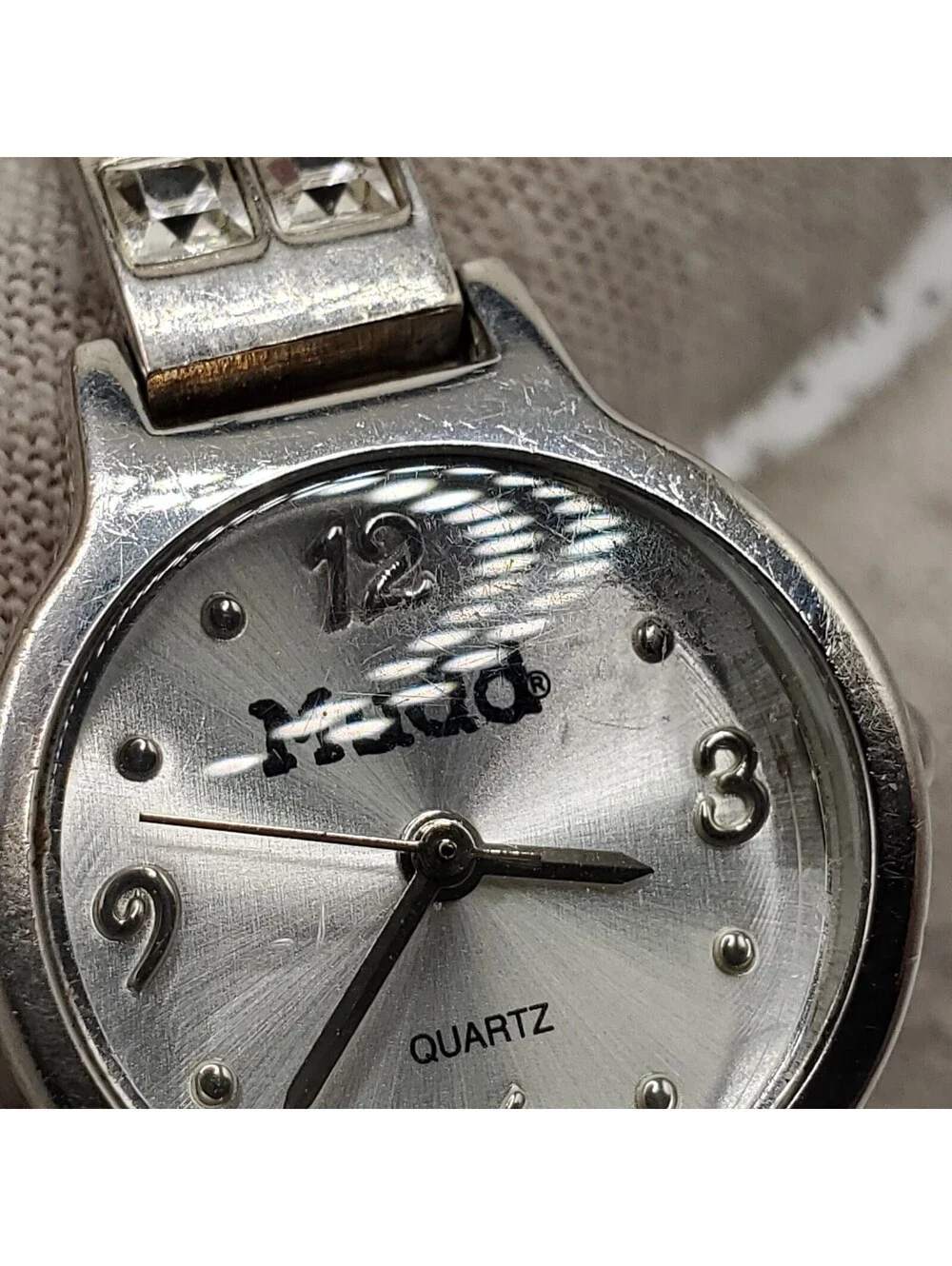 Mudd Quartz Womens Watch  22mm Silver Tone New Battery